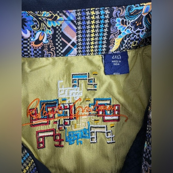 Robert Graham Men’s Casual Button Down Shirt Flip Cuff Black - Picture 3 of 7